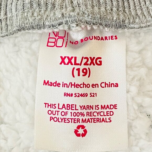 No Boundaries Women High Rise Sherpa-Lined Grey Joggers XXL Ribbed Waistband NWT - Picture 8 of 12